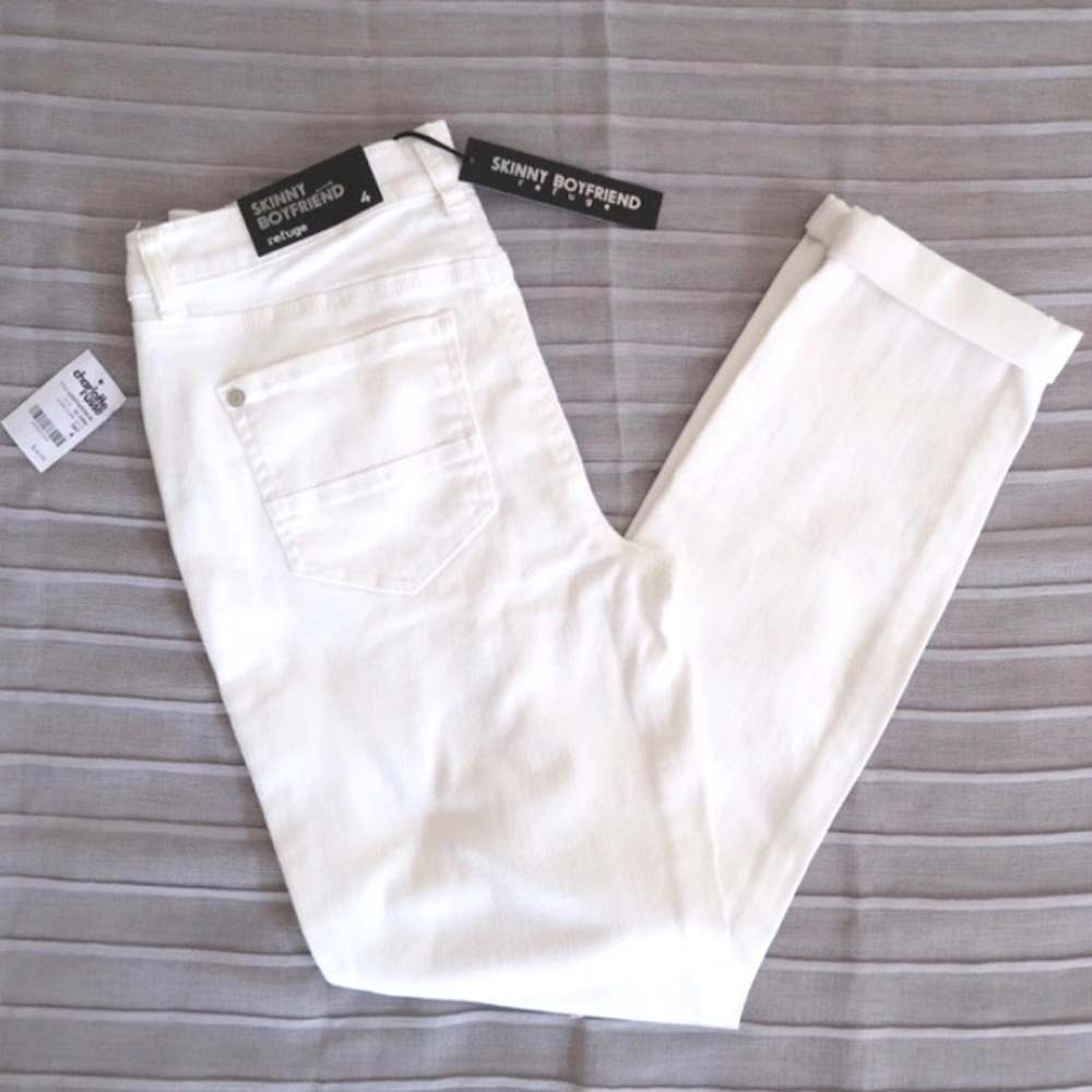 Charlotte Russe White Skinny Boyfriend Jeans